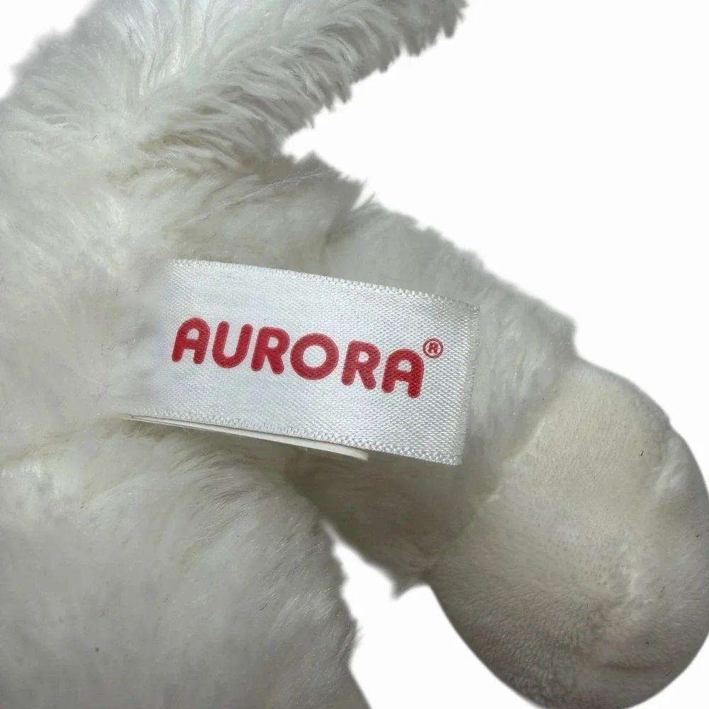 Aurora Flopsies White Kitty Cat‎ Plush with Blue Eyes 7